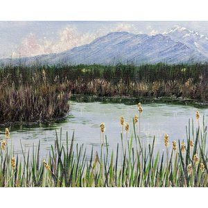 Our Refuge, 8" x 10" Landscape Acrylic Nature Painting by Deb Bossert Artworks